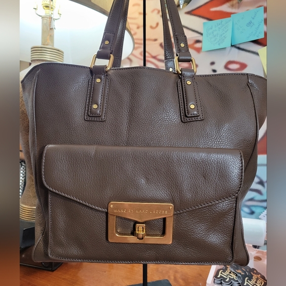 Marc by Marc Jacobs Bianca Haley Brown Pebbled Leather Shoulder Tote - Picture 1 of 9